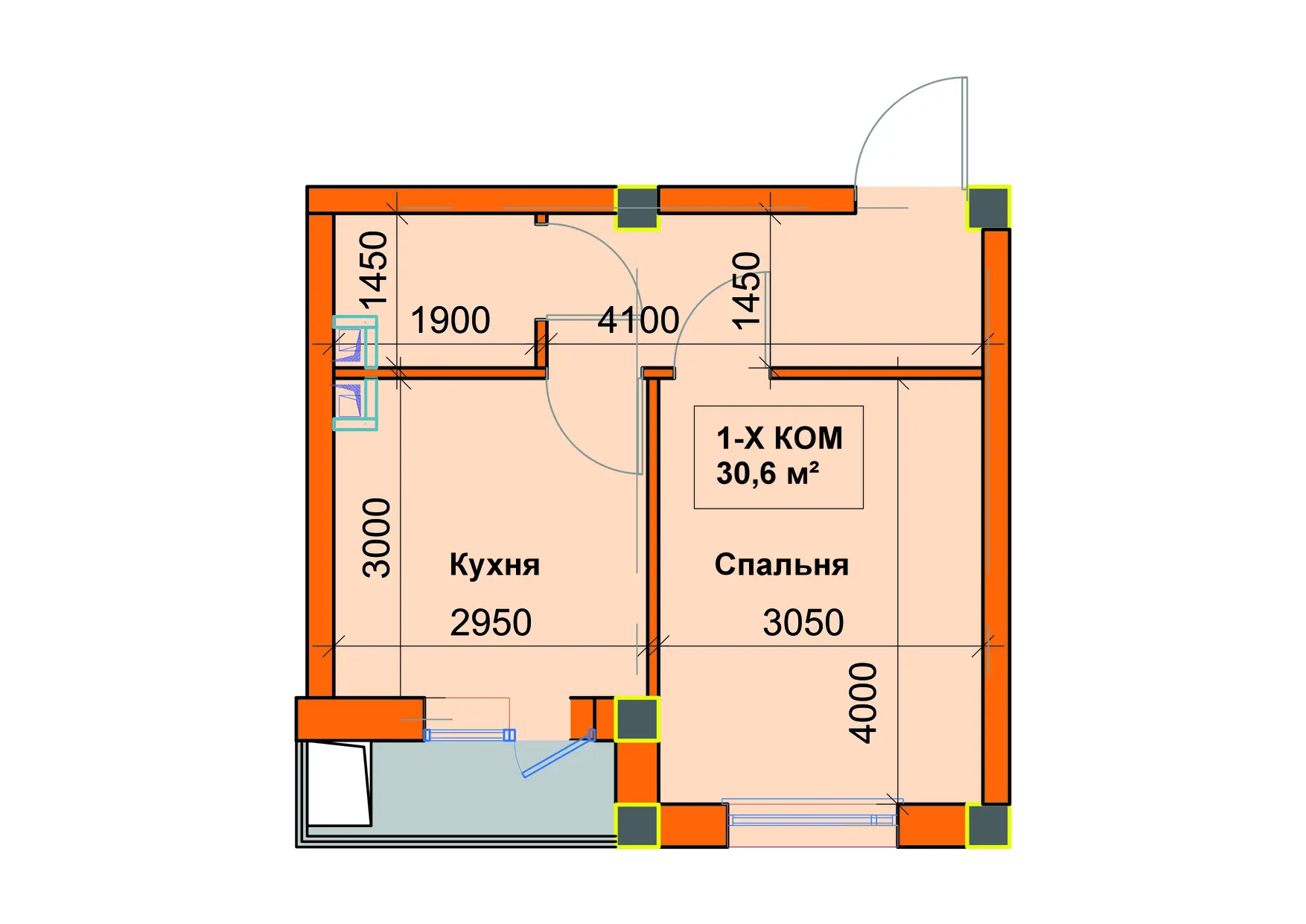 1-комнатная планировка А